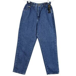 Lee Women's Relaxed Fit Tapered Leg Elastic Side Blue Denim  Jeans Size 6S NWT